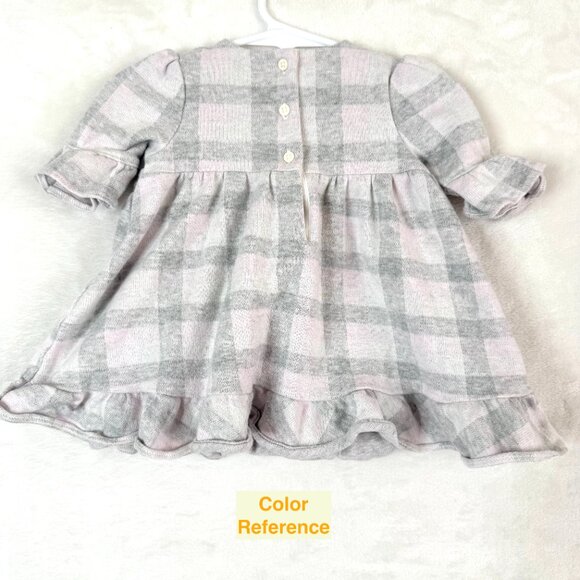 Janie And Jack Plaid Ruffle Bell Sleeve Classic Preppy Dress Baby 3-6 Months - Picture 4 of 4